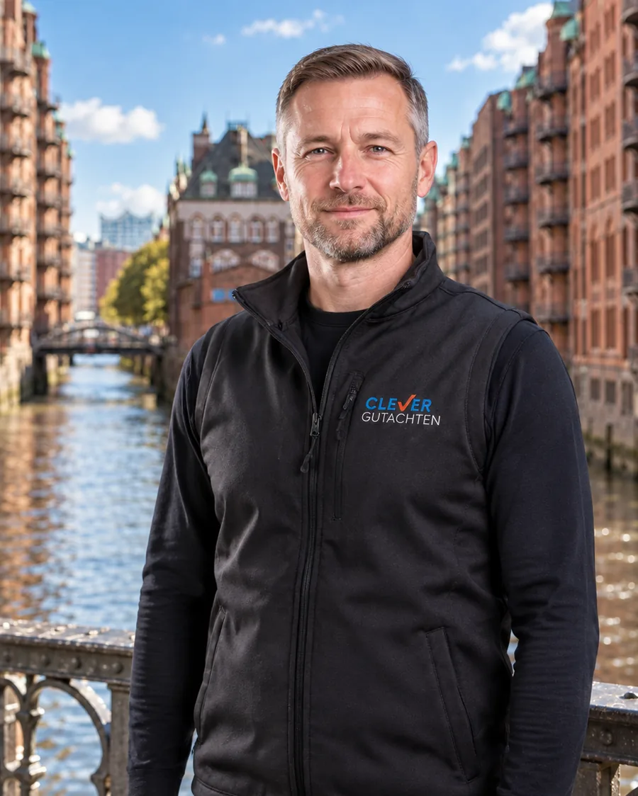 Kfz-Sachverständiger von Clever Gutachten in der Hamburger Speicherstadt